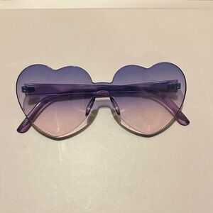 Heart-Shaped Purple Sunglasses